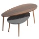 Coffee table Monty pakoworld walnut-black marble 116x46x46cm - Coffee table Monty pakoworld walnut-black marble 116x46x46cm -