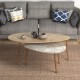Coffee table Monty pakoworld oak-beige marble 116x46x46cm - Coffee table Monty pakoworld oak-beige marble 116x46x46cm -