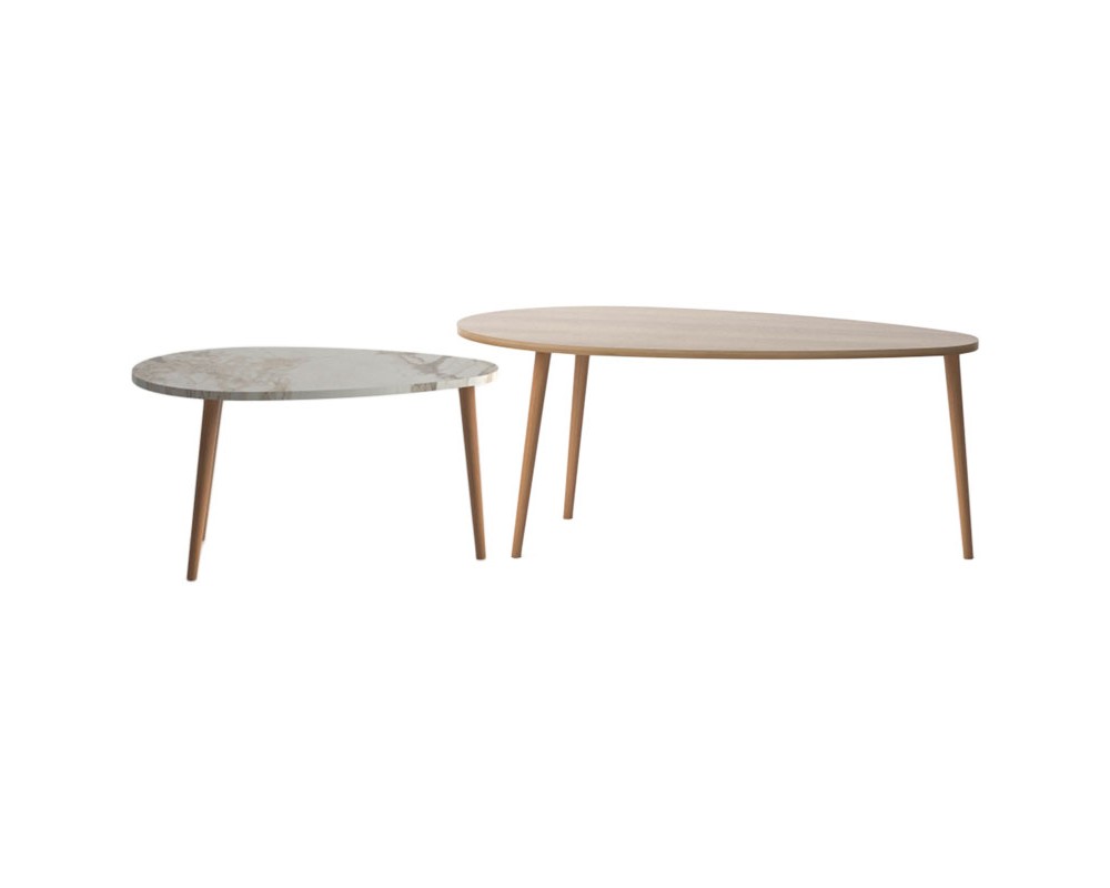 Coffee table Monty pakoworld oak-beige marble 116x46x46cm - Coffee table Monty pakoworld oak-beige marble 116x46x46cm -