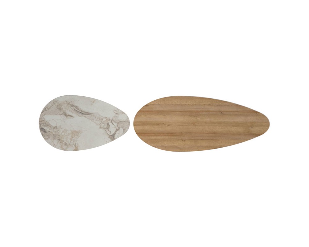 Coffee table Monty pakoworld oak-beige marble 116x46x46cm - Coffee table Monty pakoworld oak-beige marble 116x46x46cm -