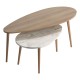 Coffee table Monty pakoworld oak-beige marble 116x46x46cm - Coffee table Monty pakoworld oak-beige marble 116x46x46cm -