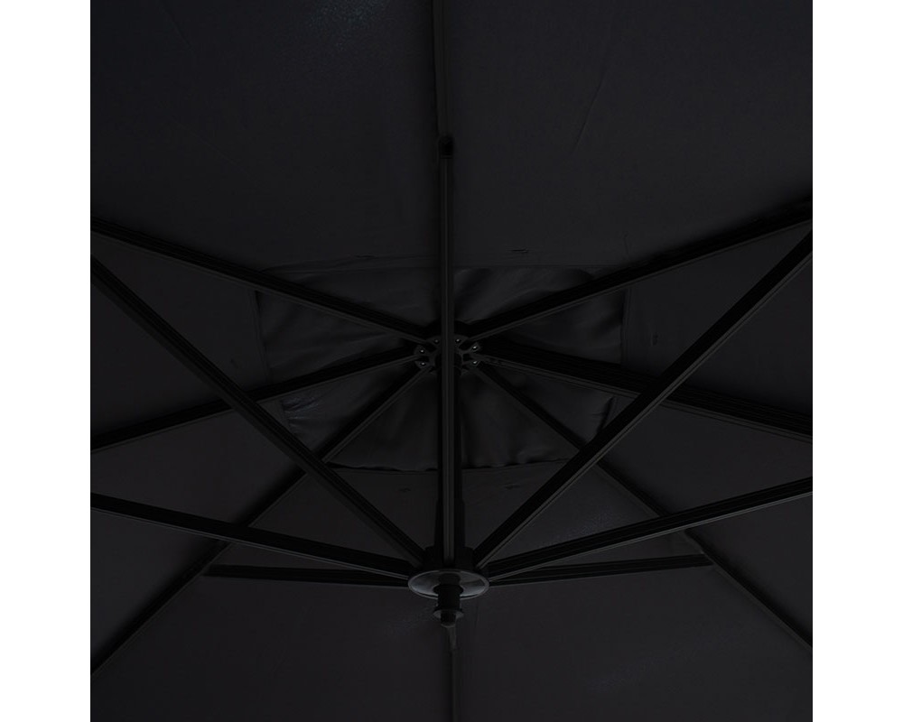 Garden hanging umbrella Raffaella pakoworld aluminum D3m anthracite - Garden hanging umbrella Raffaella pakoworld aluminum D3m anthracite -