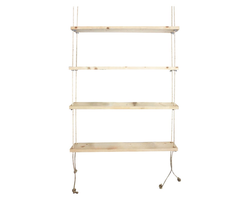 Wall set unit Rabia pakoworld solid wood natural 99x16x170cm -