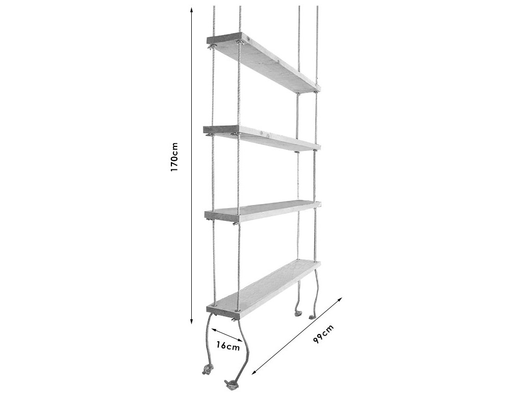 Wall set unit Rabia pakoworld solid wood natural 99x16x170cm -