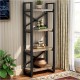 Bookcase Crimson pakoworld walnut-black 50x22x150cm -