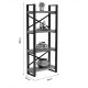 Bookcase Crimson pakoworld walnut-black 50x22x150cm -