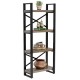 Bookcase Crimson pakoworld walnut-black 50x22x150cm -