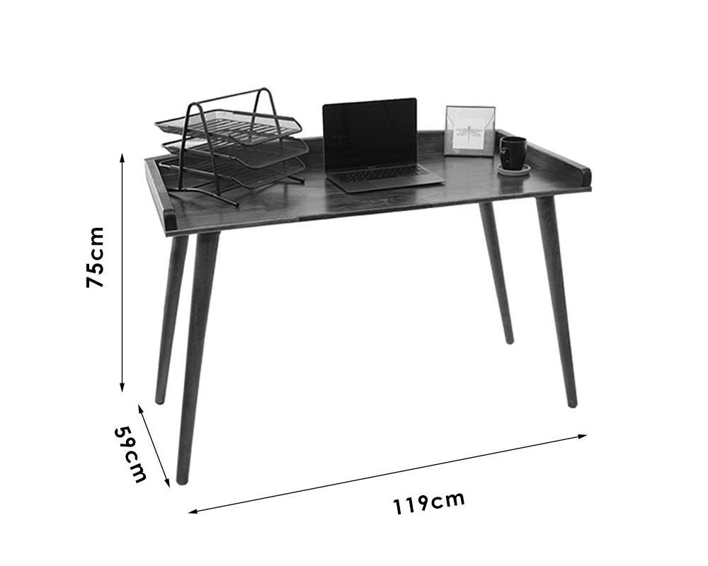 Office desk Brady  pakoworld natural pine wood walnut 119x59x75cm -