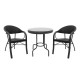 Garden dining set 3pcs Paula pakoworld metal-pe brown Garden dining set 3pcs Paula pakoworld metal-pe brown