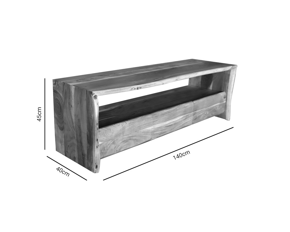 Тв шкаф 2410 от масивно дърво от акация 140x40x45cm - ТВ Шкафове